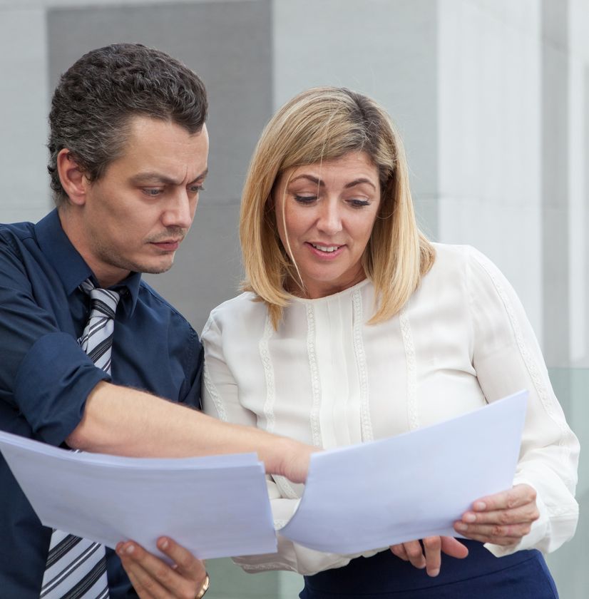 couple reviewing bankruptcy papers